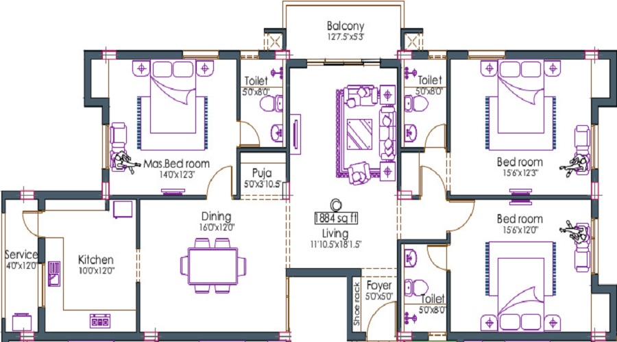 Pushkar Harrington Residences Floor Plan