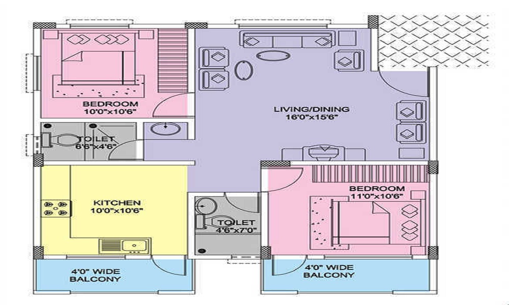 1 BHK+1T 602/sqft-saleable Sqft Apartment For Sale In Nisarga Builders Nisarga Gateway In Bommasandra Floor Plan