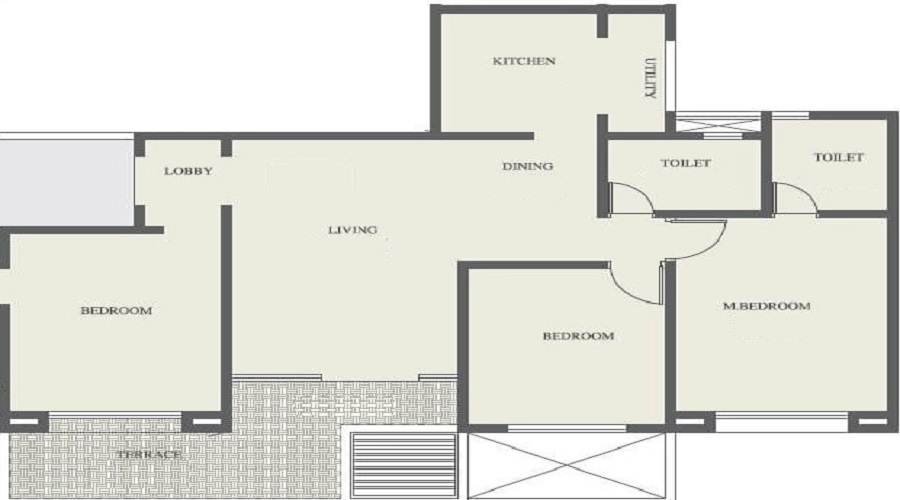 2 BHK+2T 761/sqft-carpet Sqft Apartment For Sale In VTP Solitaire In Baner Floor Plan