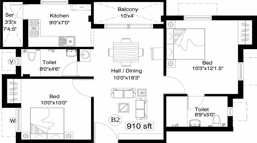 Sri Vishwaksena Sri Lakshmi Floor Plan
