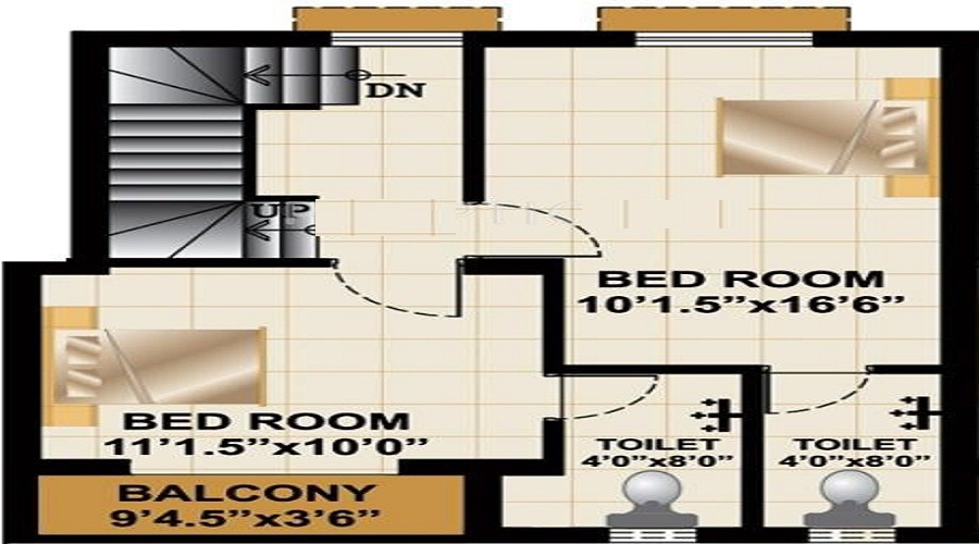 RB Bagya Duplex Home Floor Plan