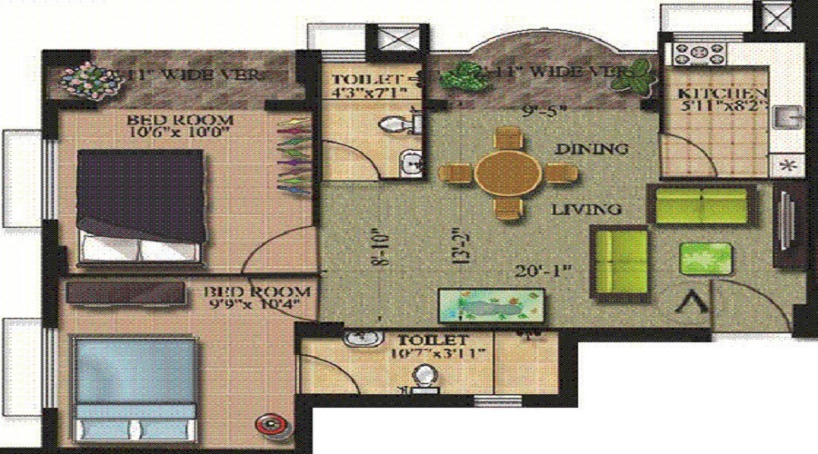 Rajwada Heights Floor Plan