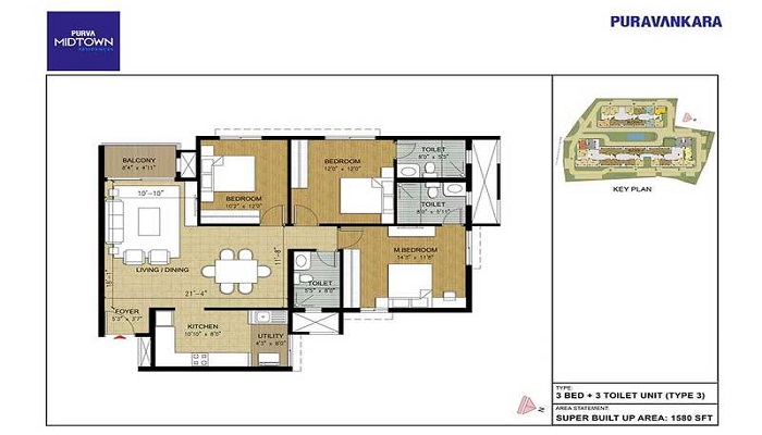 Puravankara Purva Midtown Residences Floor Plan