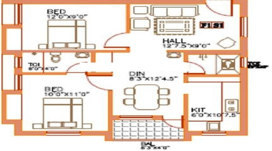Anjaneyaa Deluxe Apartments Chrompet Floor Plan