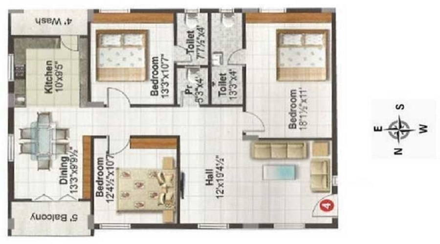 Sriharsha Elite Floor Plan