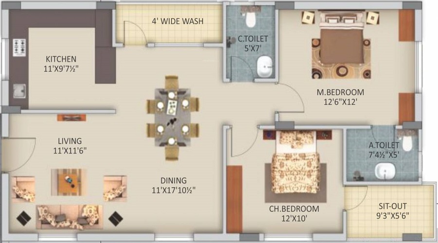 Gangothri Nakshatra Abode Floor Plan