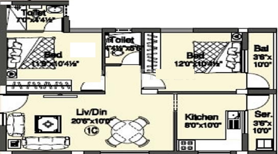 Raj Aishwarya Floor Plan