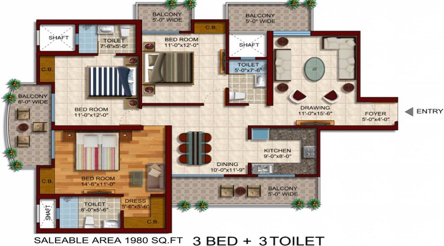 Samridhi Daksh Avenue Floor Plan