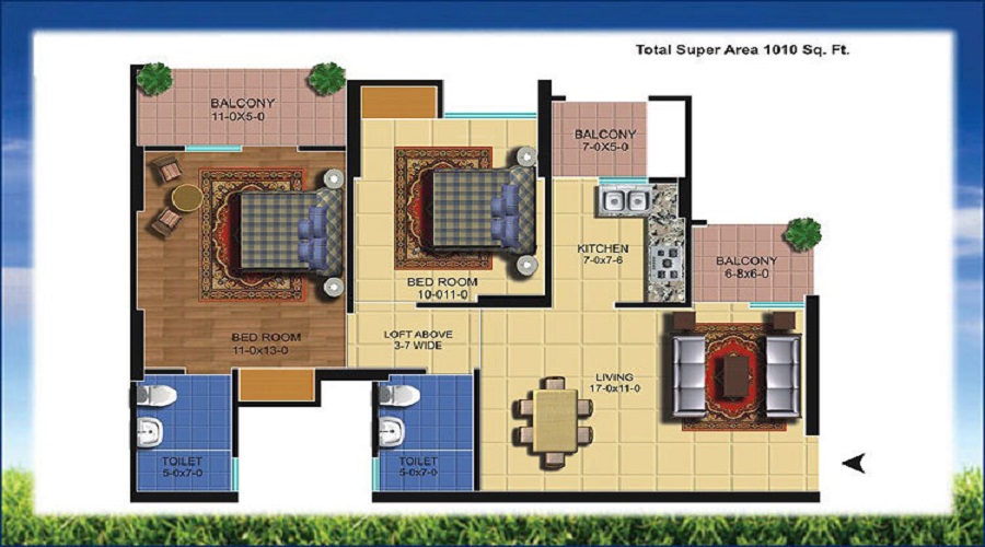 The Antriksh Golf View Floor Plan