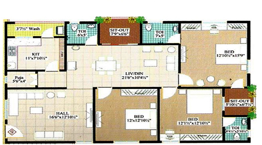 Sri Chandeeshwara Unique Residency Floor Plan