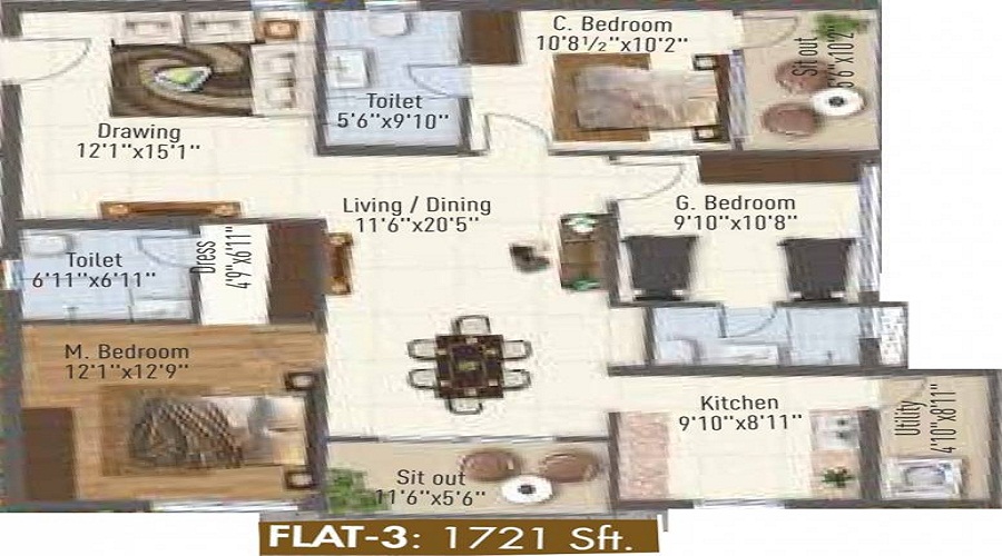 SRK Vista Residence Floor Plan