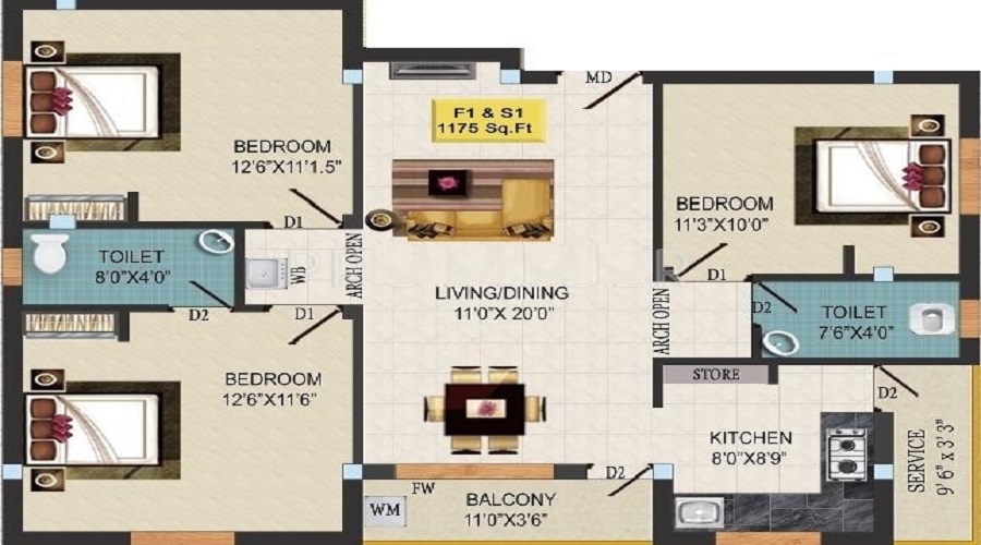 Ashvar Enclave Floor Plan