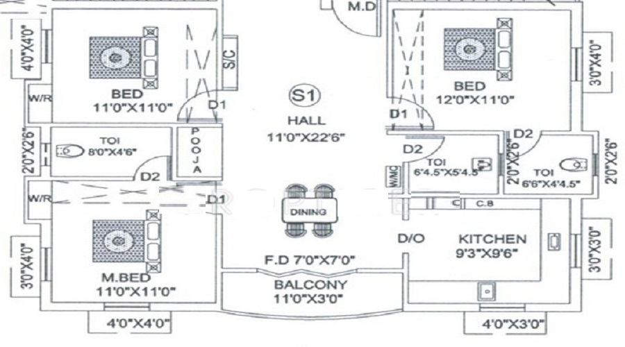 Guru Galaxy Apartments Floor Plan