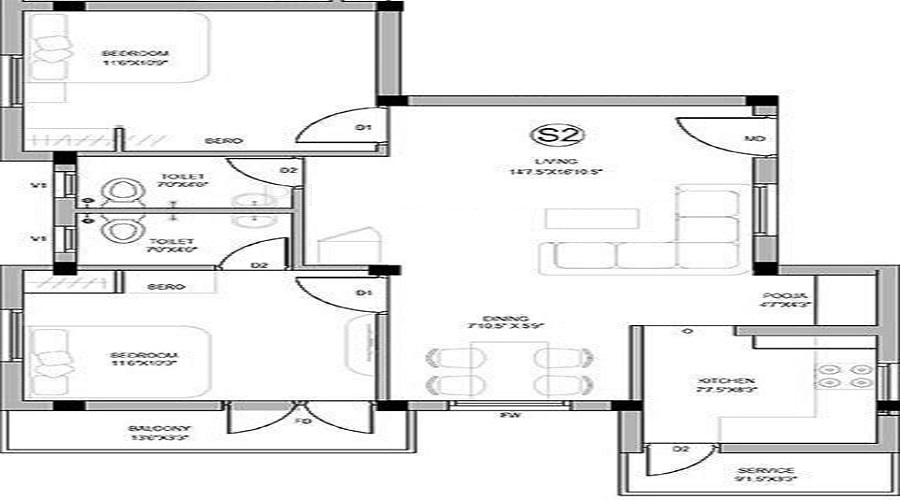 Ganga Sai Kalp Niketan Apartments Floor Plan