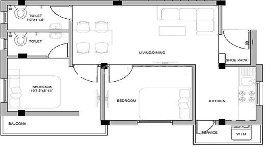 Ganga Sai Kalp Niketan Apartments Floor Plan