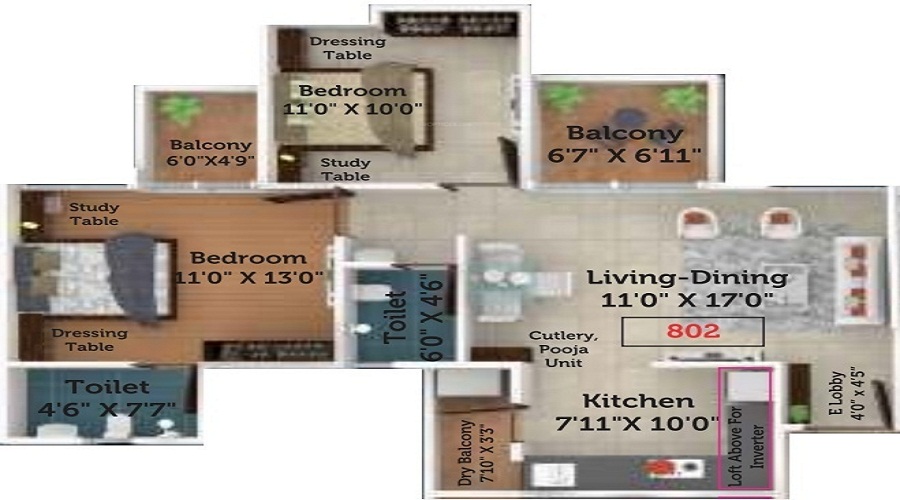 1 BHK+1T 322/sqft-saleable Sqft Apartment For Sale In Neev Itrend Life 2 In Wakad Floor Plan