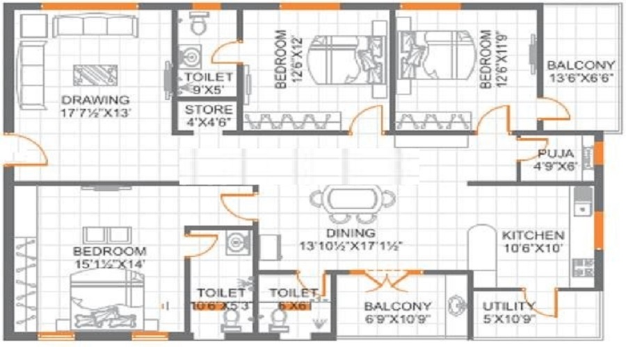 Anuhar A Square Floor Plan