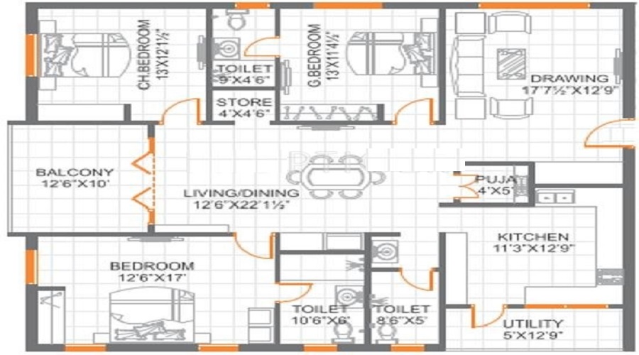 Anuhar A Square Floor Plan