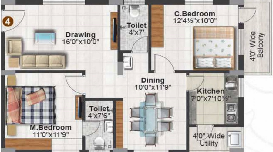 Pruthvi Raintree Abode Floor Plan