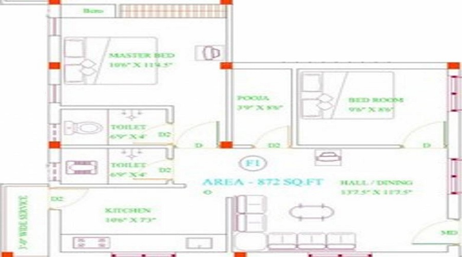 Ganga Bhagyalakshm Floor Plan