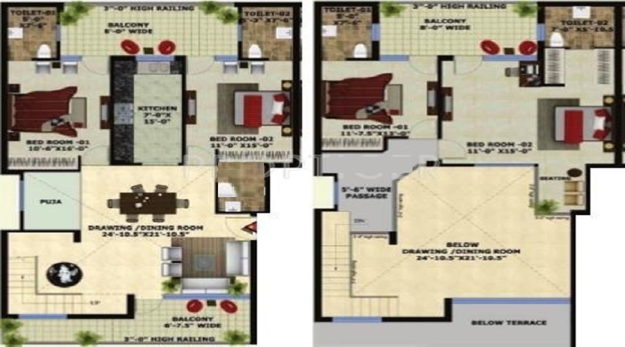 3 BHK+3T 1350/sqft-saleable  Sqft Apartment For Sale In Mona Greens 2 In Gazipur Floor Plan