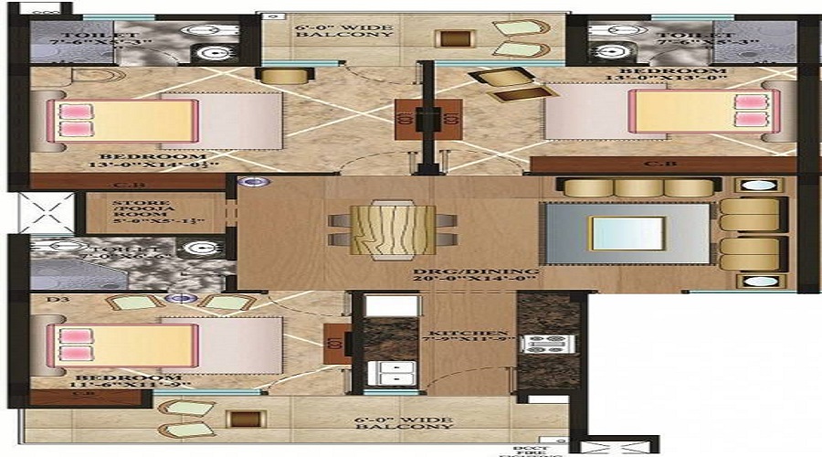 K Soni Builders Green Floor Plan