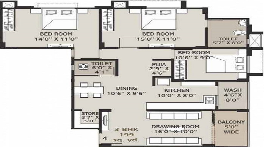 2 BHK+2T 783/sqft-saleable  Sqft Apartment For Sale In Sangani Platinum In Narolgam Floor Plan