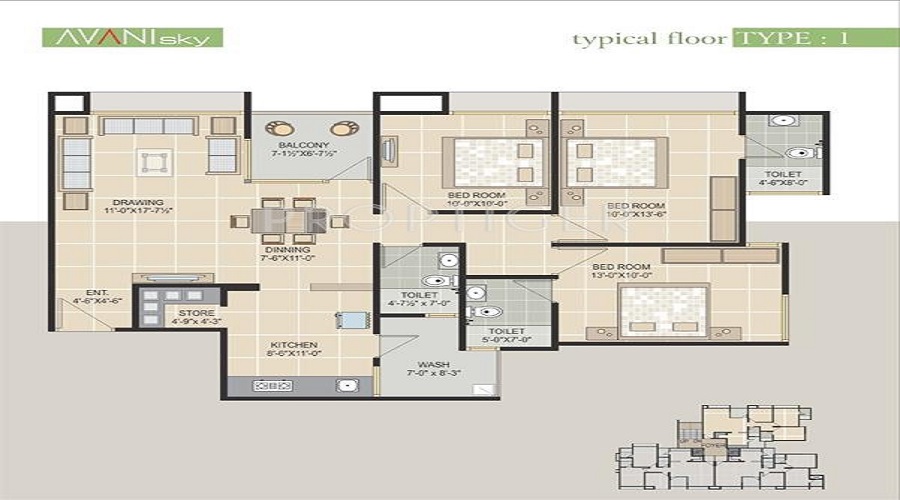 V Square Avani Sky Floor Plan