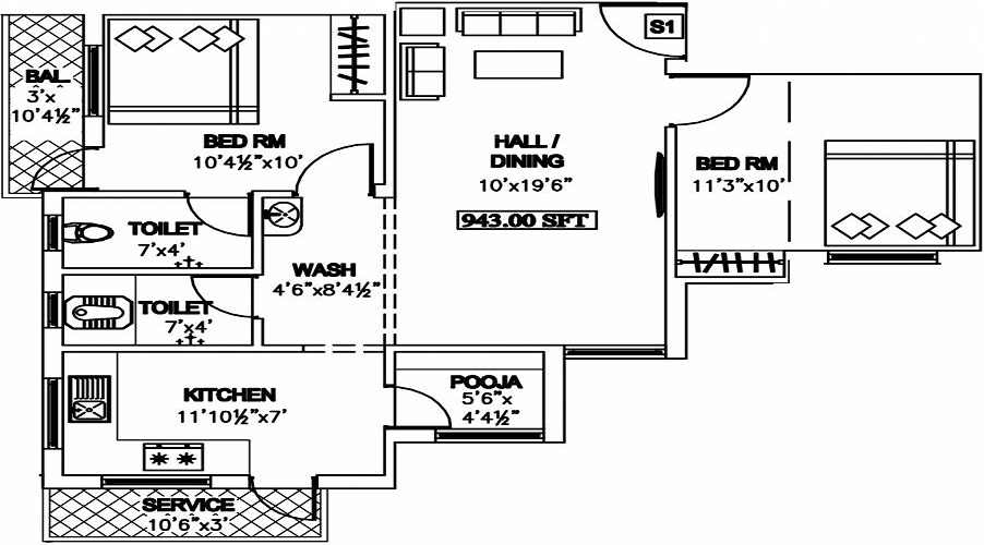 KL Balaji Nagar Floor Plan