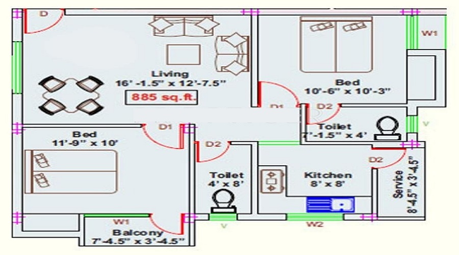 RKN Jayam Flats Floor Plan