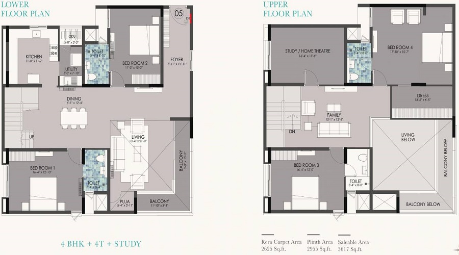 3 BHK+3T 1755/sqft-saleable  Sqft Apartment For Sale In Baashyaam Plutus Residence In Adyar Floor Plan