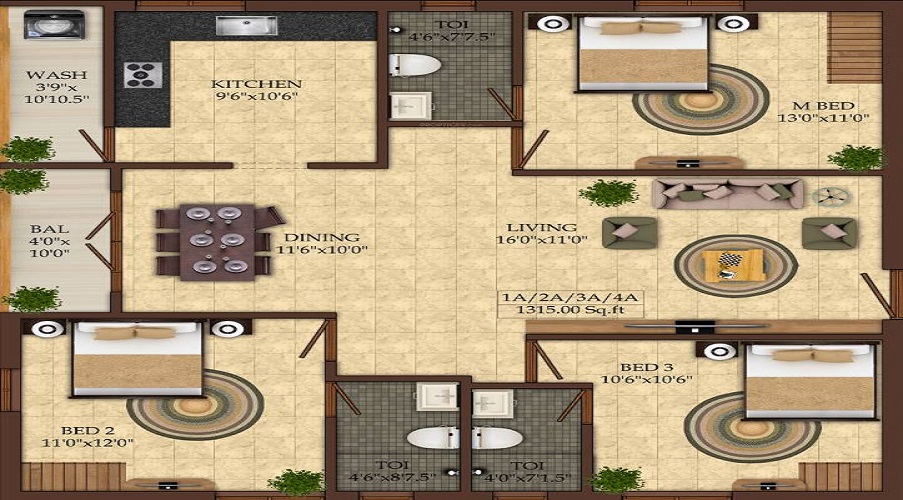 India The Cedar Floor Plan