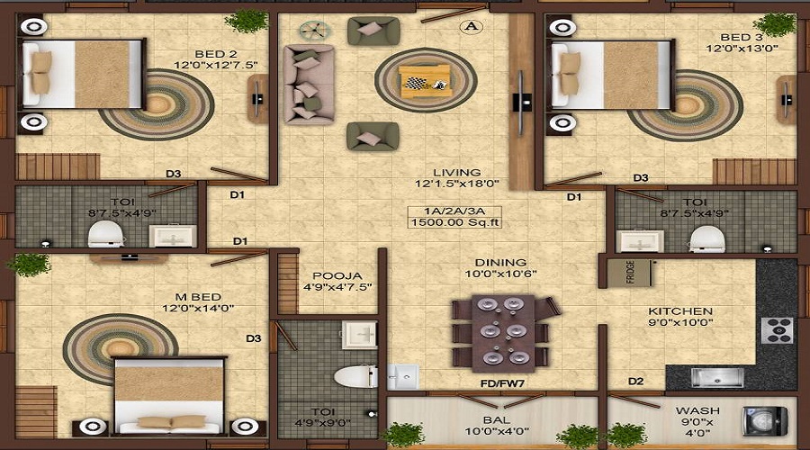 India Park View Residency Floor Plan