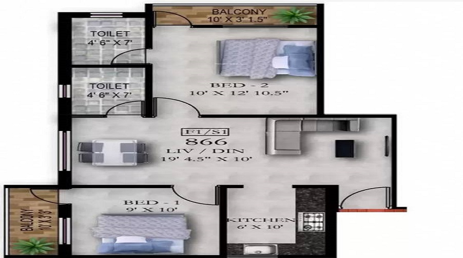 Mahalakshmi Flats 1 Floor Plan