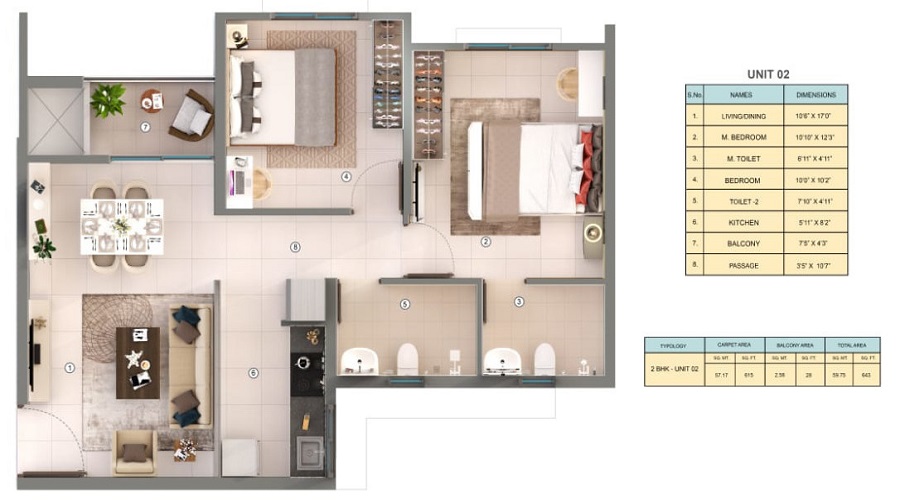 Shapoorji Pallonji Howrah Tower B3 And B4 Western Heights A And B Floor Plan