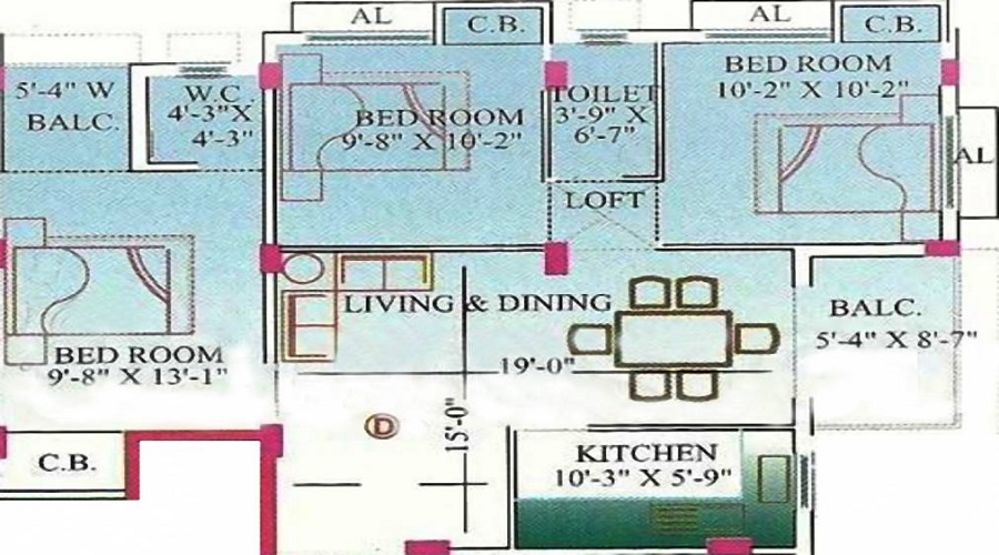 Reputed Surya Enclave Floor Plan