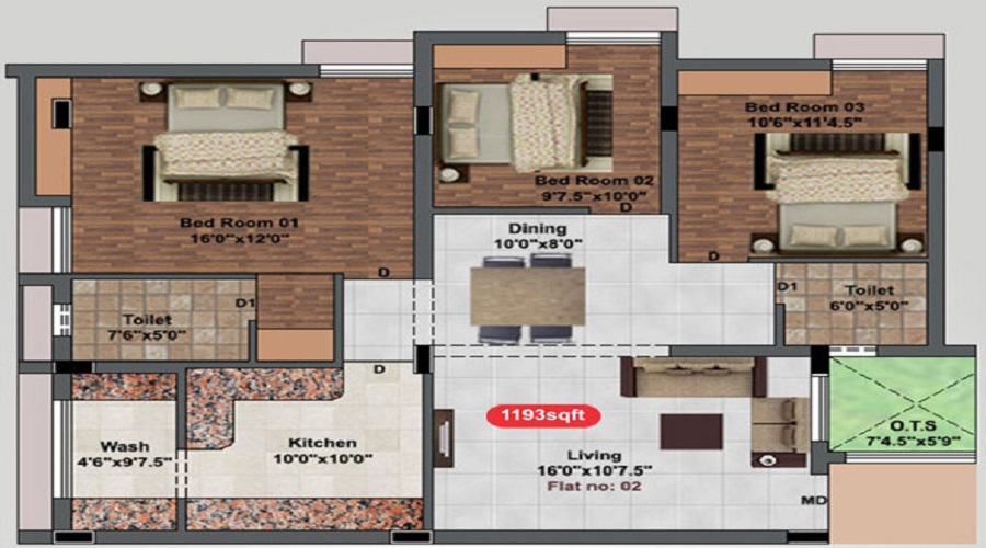 Oak Crown Floor Plan