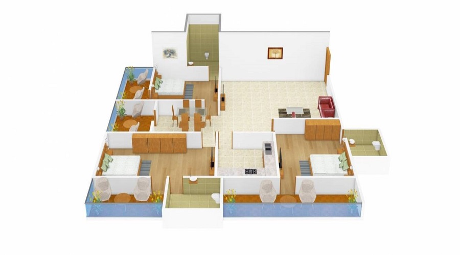 2 BHK+2T 1300/sqft-saleable  Sqft Apartment For Sale In Max Sunflower In Attibele Floor Plan