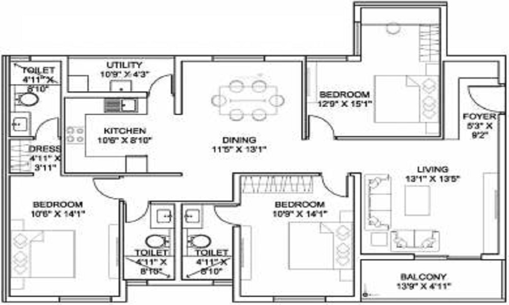 Venus Pearl Residency Floor Plan