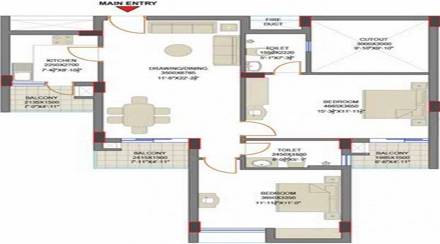 Eldeco Twin Towers Floor Plan