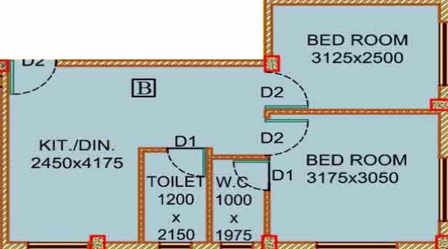 1 BHK+1T 553/sqft-saleable  Sqft Apartment For Sale In Vriddhi Magica Residency In Joka Floor Plan