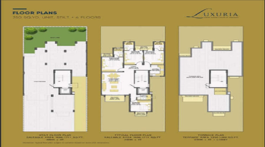 5 BHK+5T 8000/sqft-saleable Sqft Apartment For Sale In Puri Diplomatic Greens Villas In Sector 111 Floor Plan