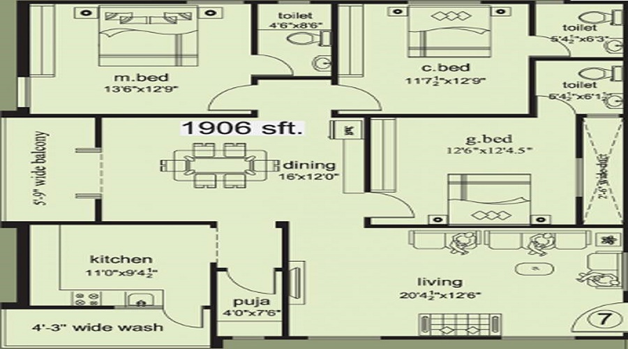Ocean Greens Floor Plan