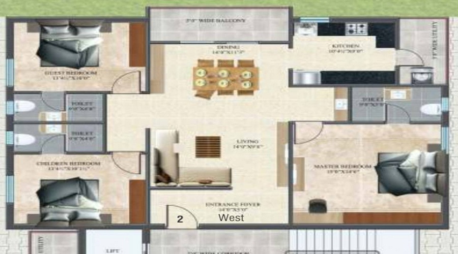 Solitaire Floor Plan