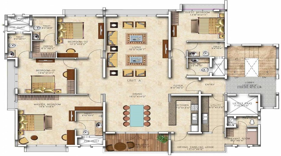 4 BHK+4T Apartment with Size 3633/sqftsaleable sqft for Sale in Casa