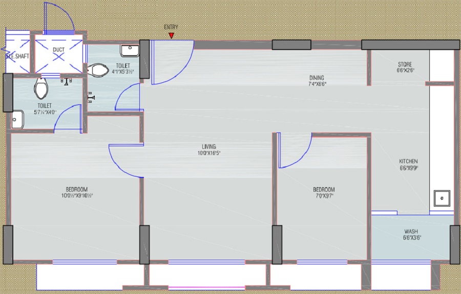 1 BHK+1T 441/sqft-saleable  Sqft Apartment For Sale In Surya Kiran Aakash Homes In Sarkhej Floor Plan