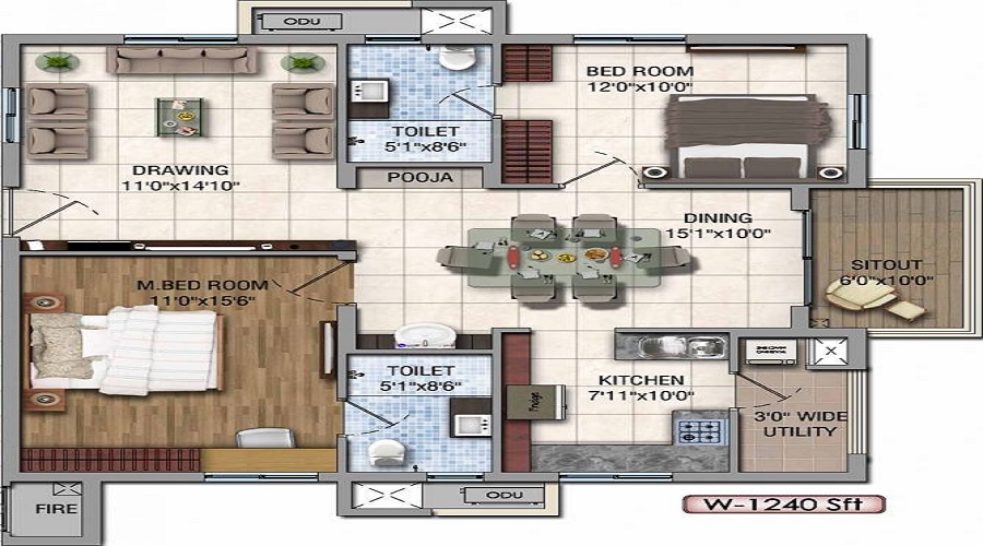 Aparna Hill Park Silver Oak Floor Plan