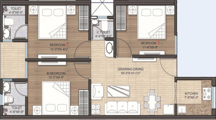 Unique New Town Floor Plan