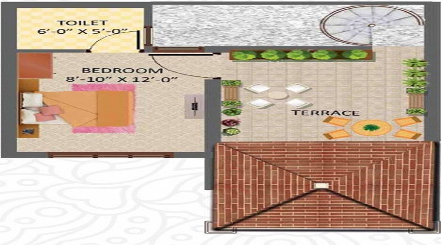 Villa 598/sqft-saleable  Sqft Apartment For Sale In Salodiya Special 12 Villas In Bagru Floor Plan