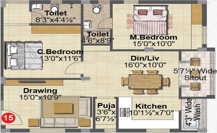 Gauthami Green Blossoms Floor Plan